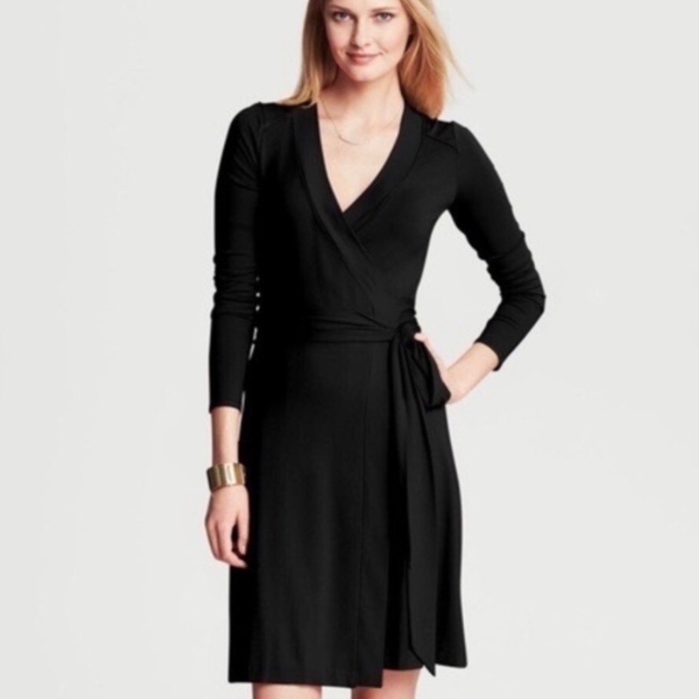 Banana Republic black wrap dress